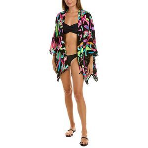 Trina Turk Womens  Birds Of Paradise Tunic, Os, Black